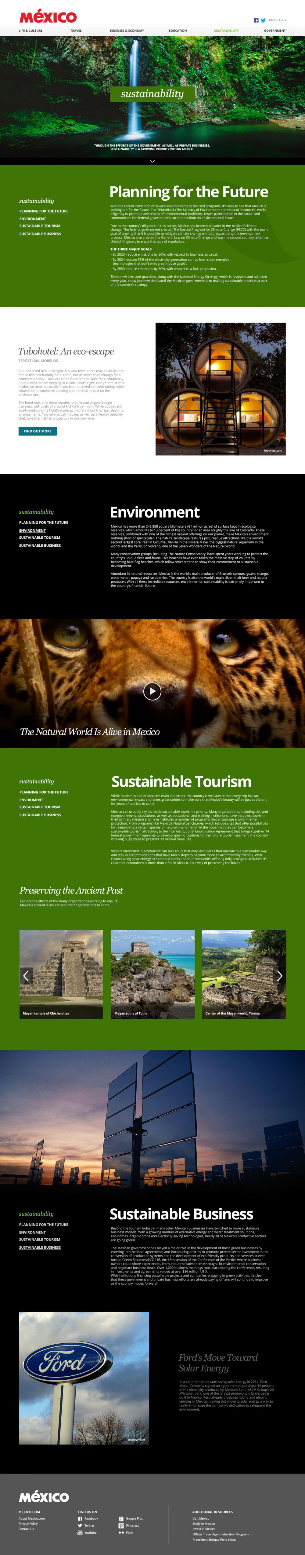 Sustainability landing page