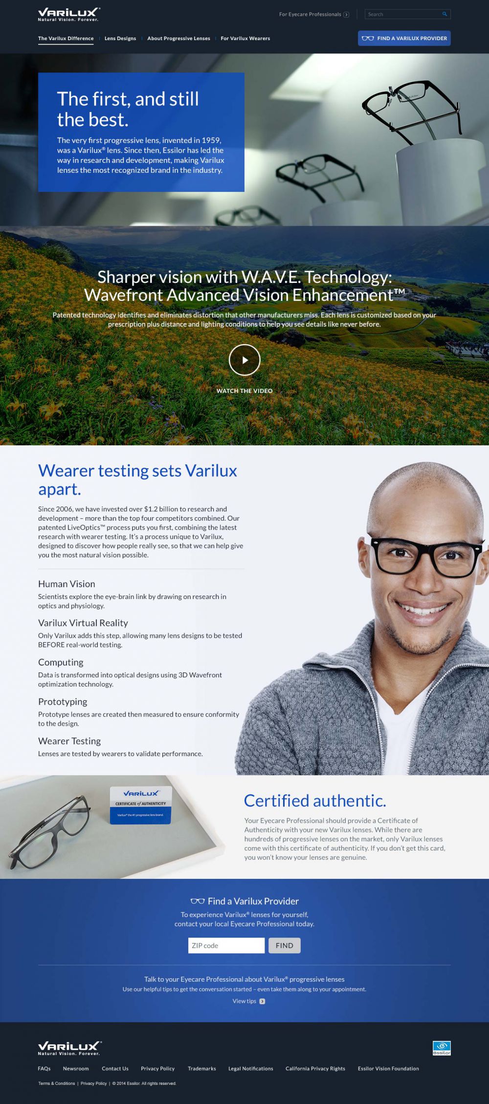 The Varilux Difference page