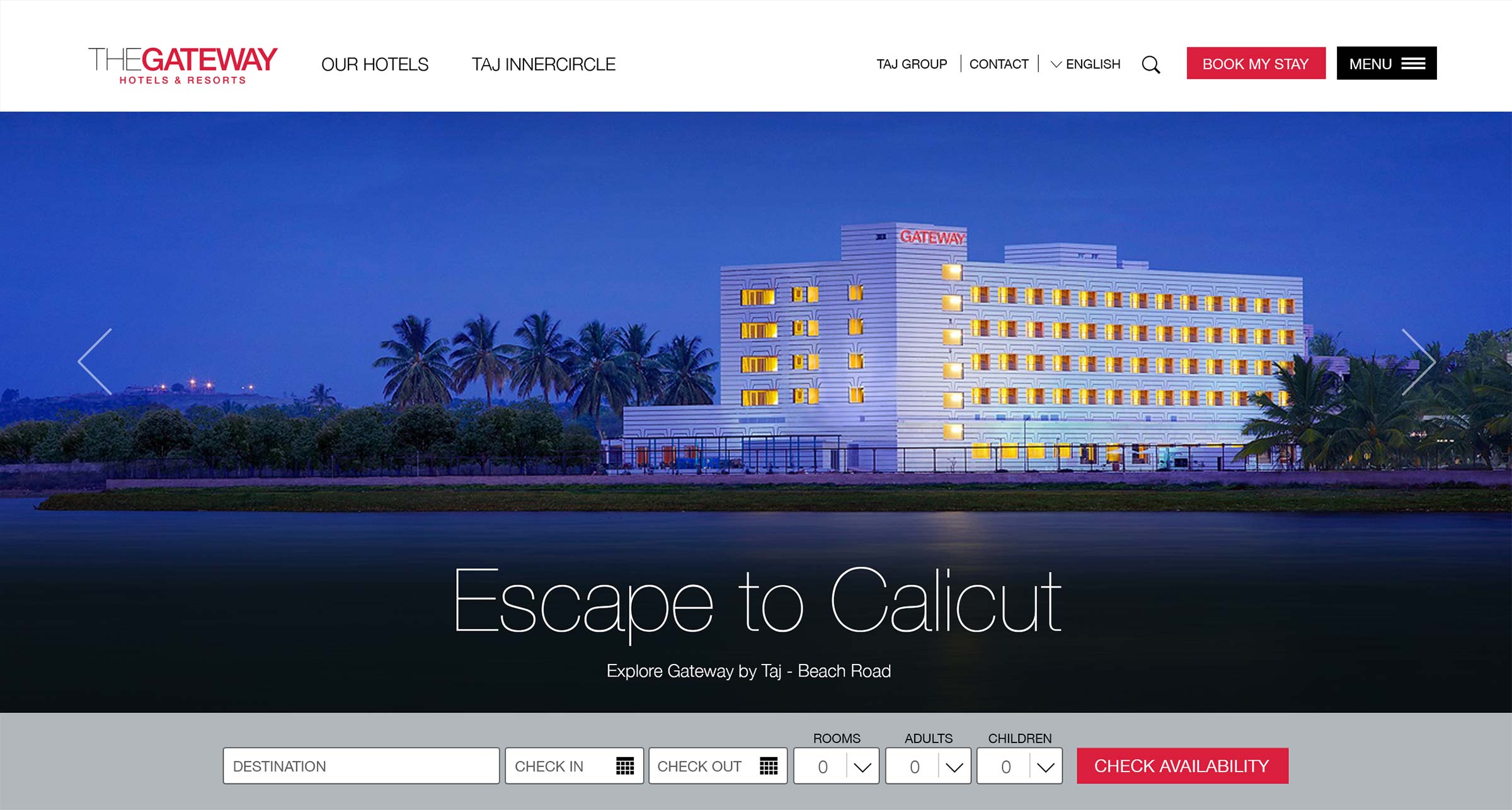Gateway Hotels and Resorts website