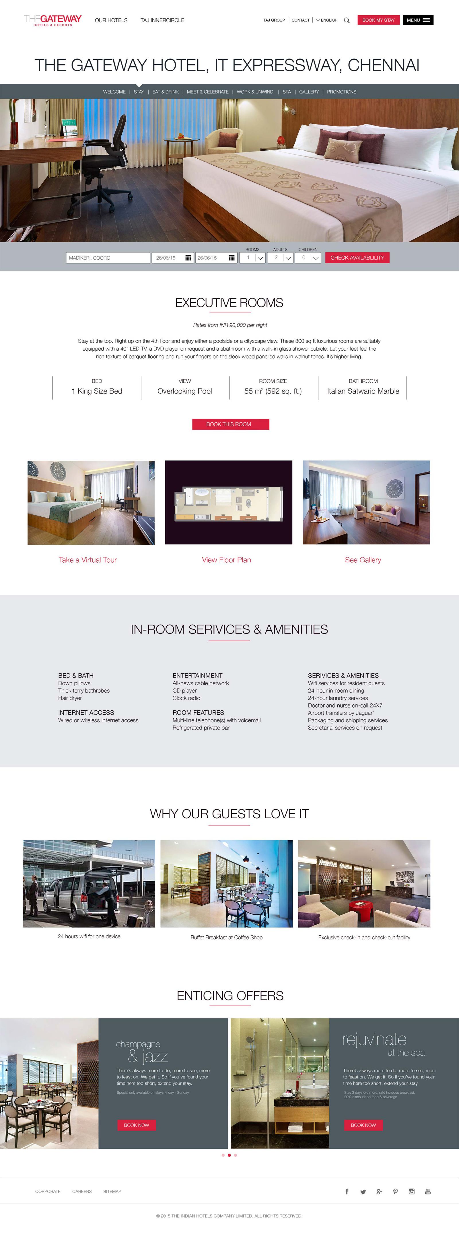 Hotel room page