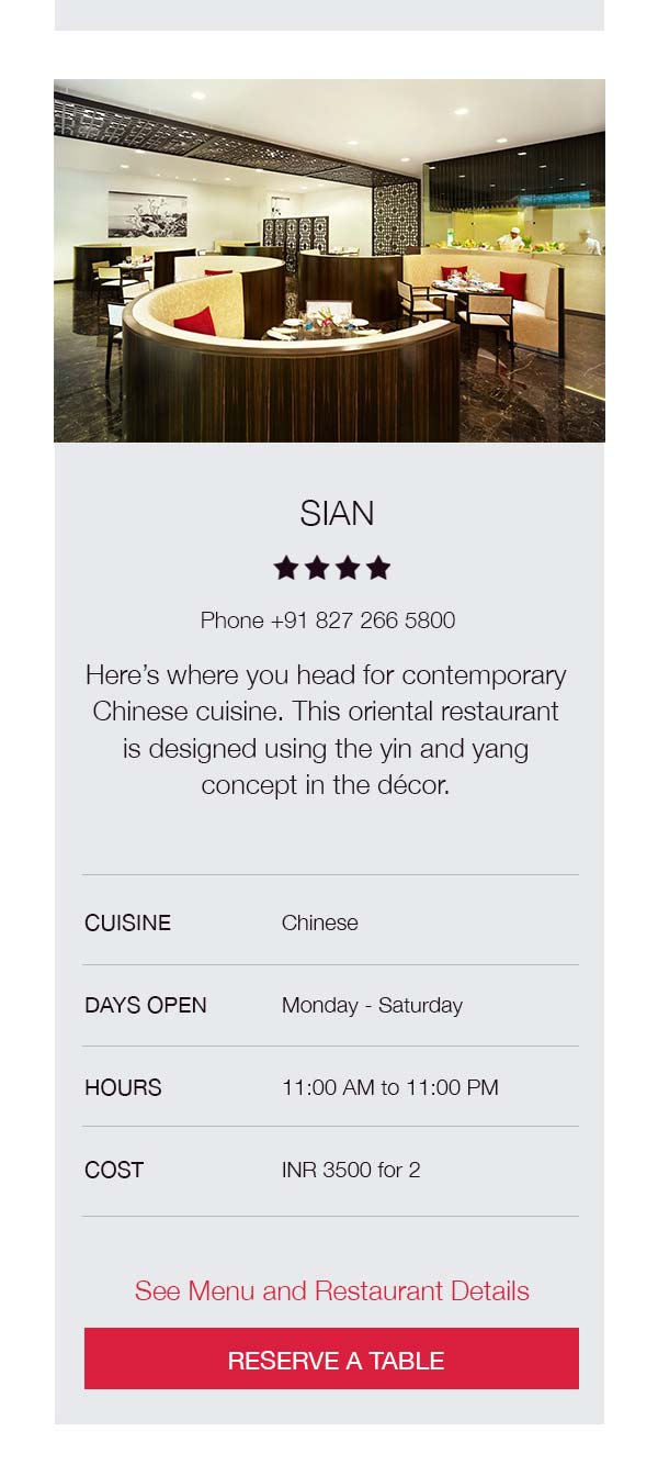 Mobile restaurant page