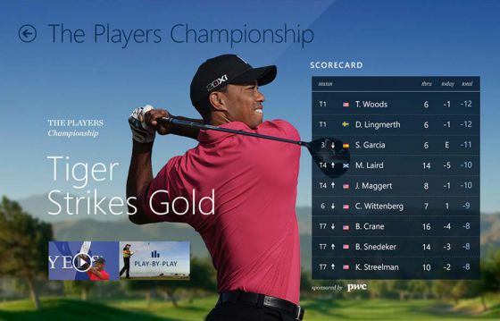 PGA Tour Windows 8 App