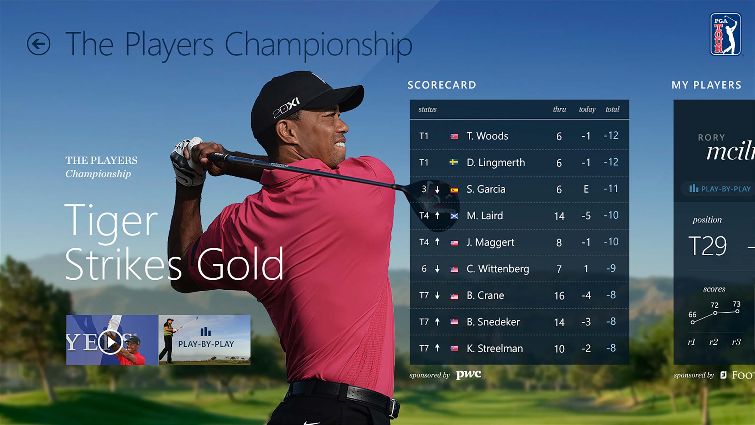 PGA Tour Windows 8 App