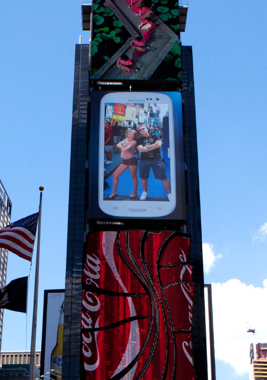 Participant video shared live to the Samsung Times Square billboard