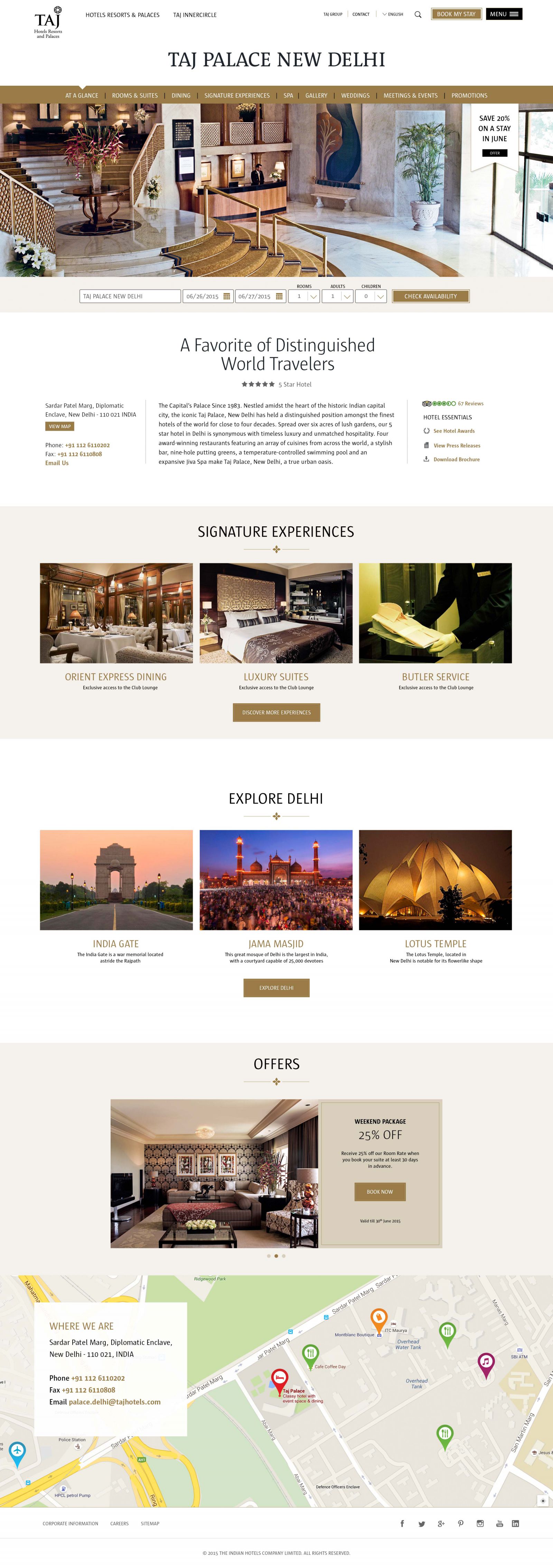 Taj hotel page