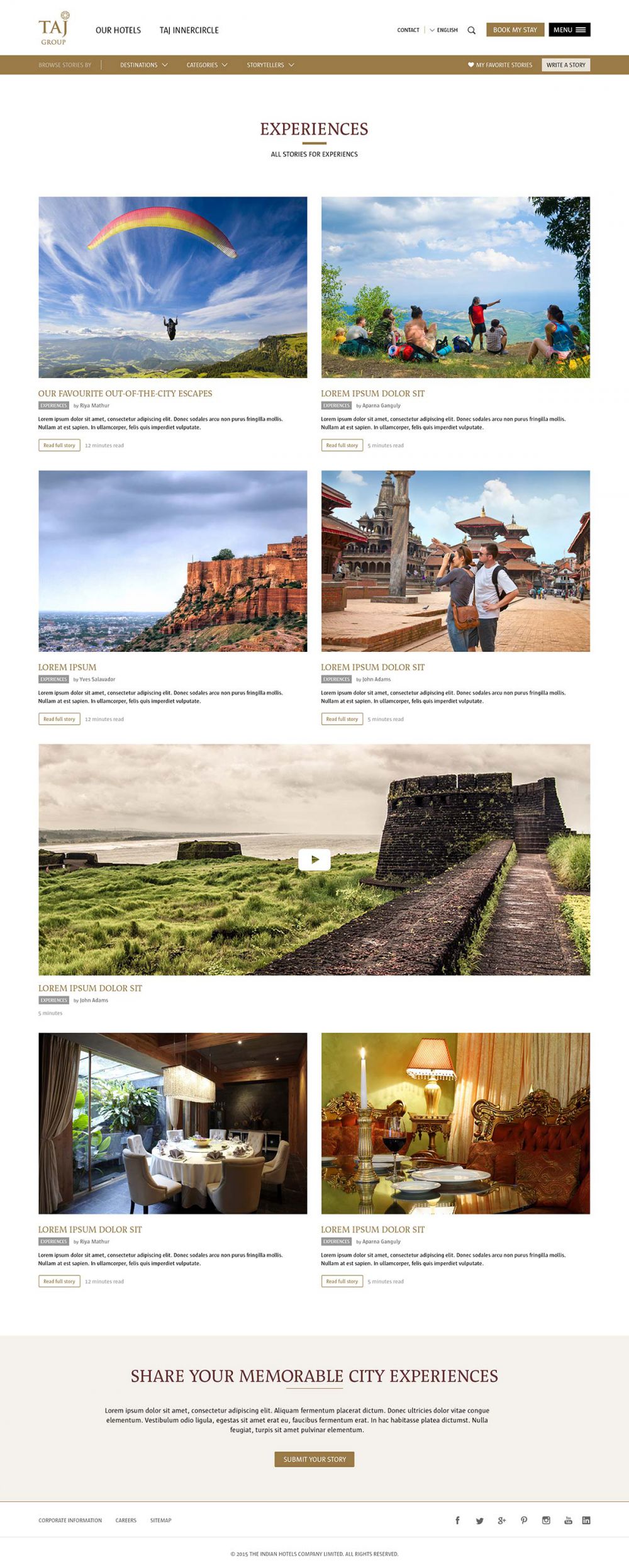 Travel inspirations web catalog