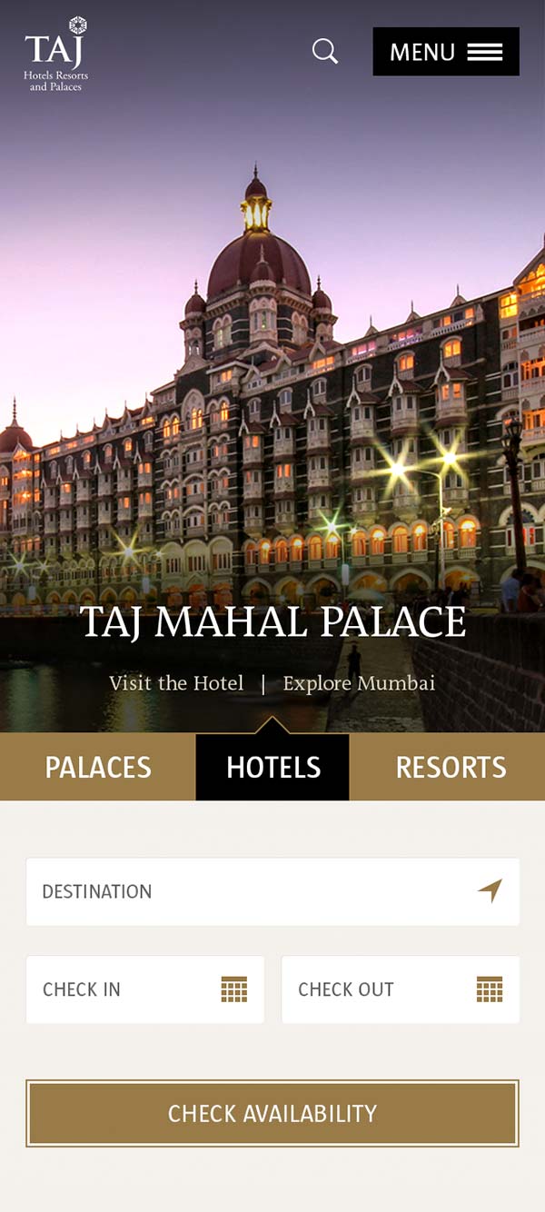 Mobile homepage
