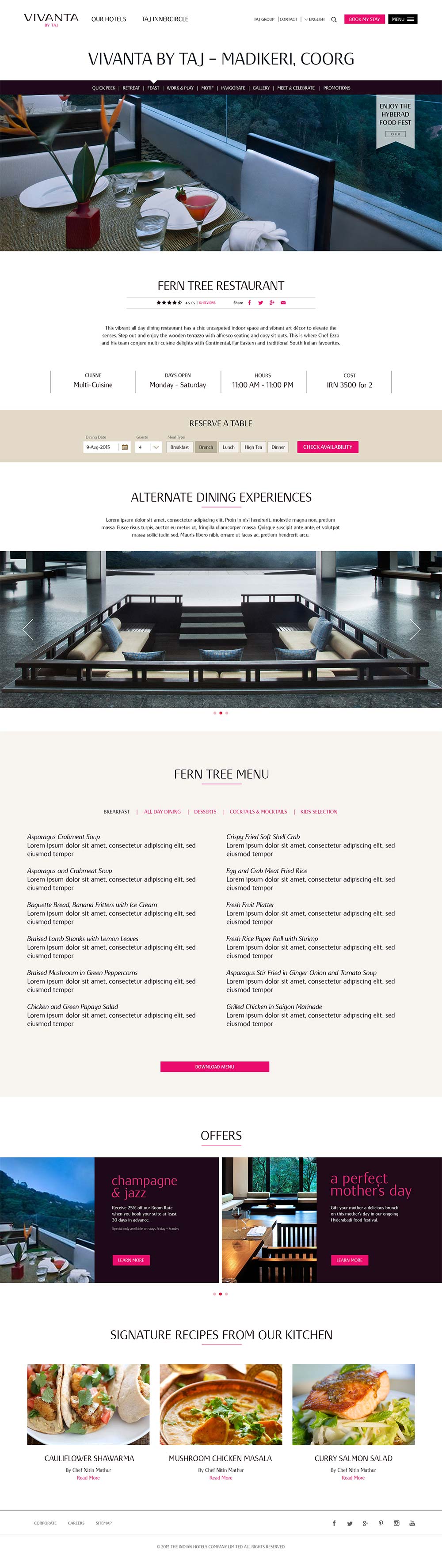 Restaurant Page