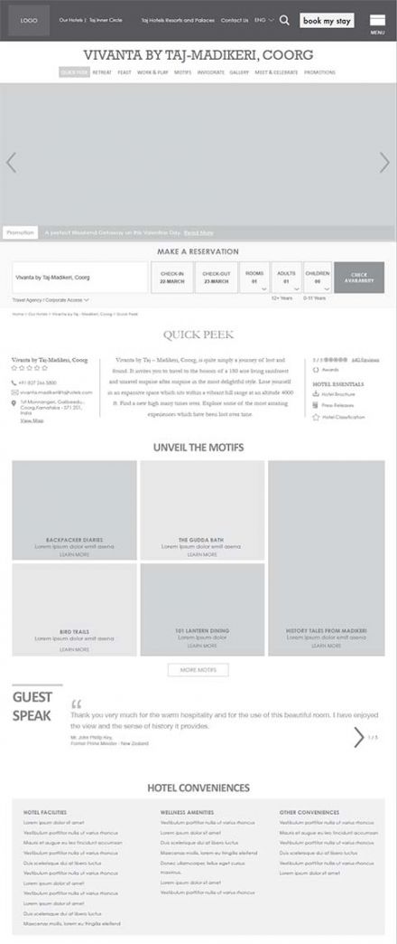 Vivanta wireframe