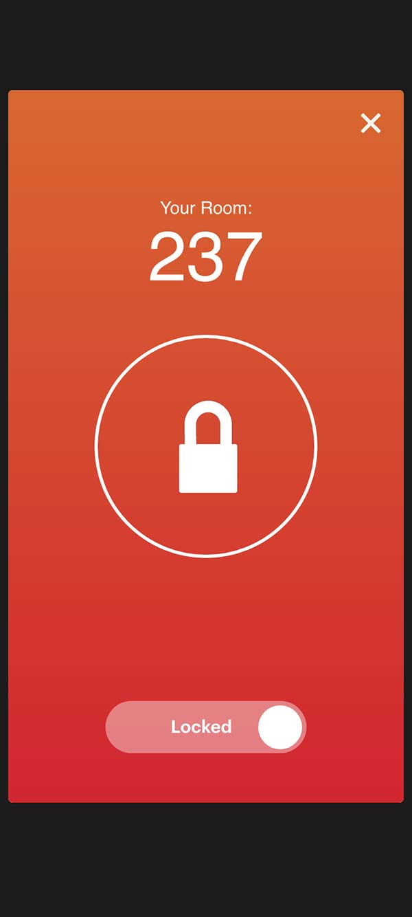 IHG mobile key, locked
