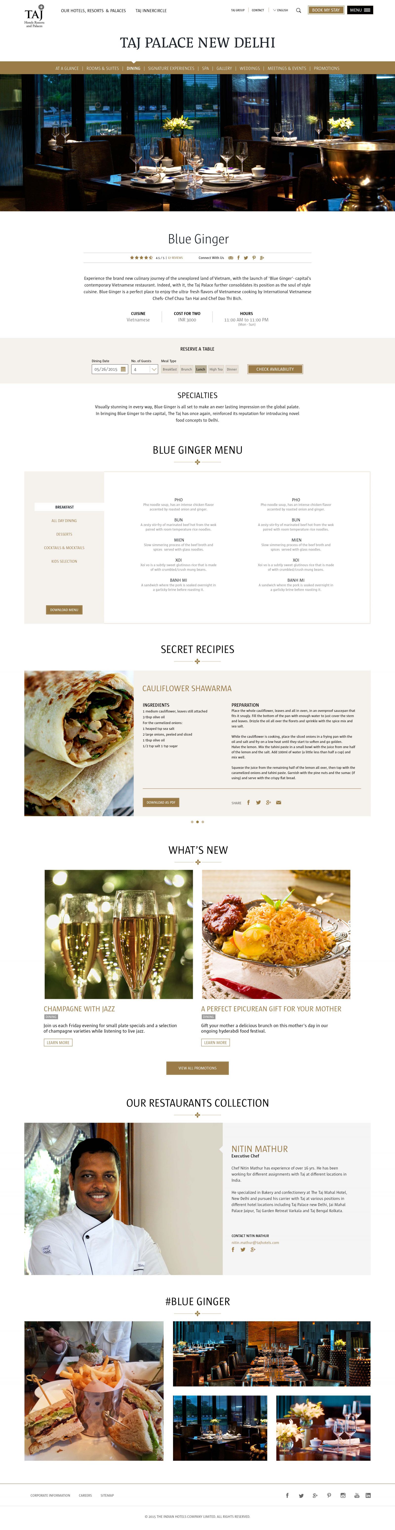 Restaurant detail page