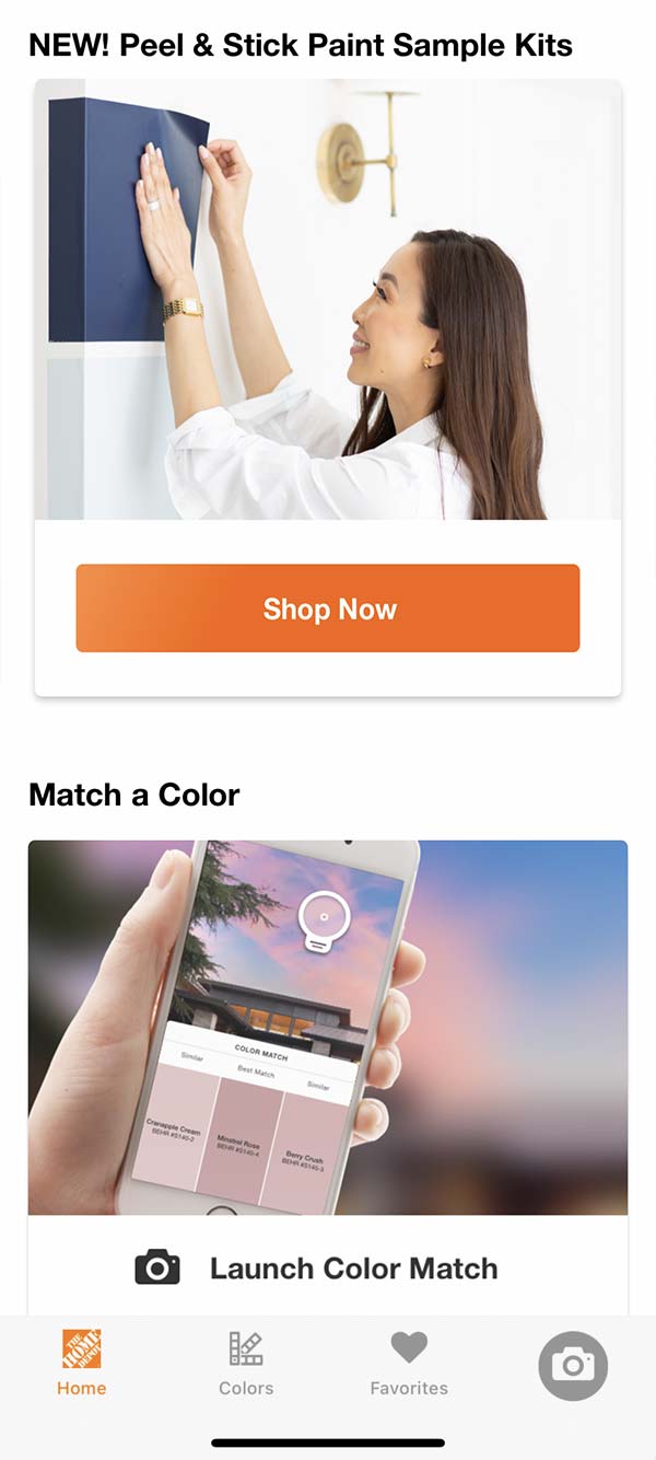 Project Color app home screen