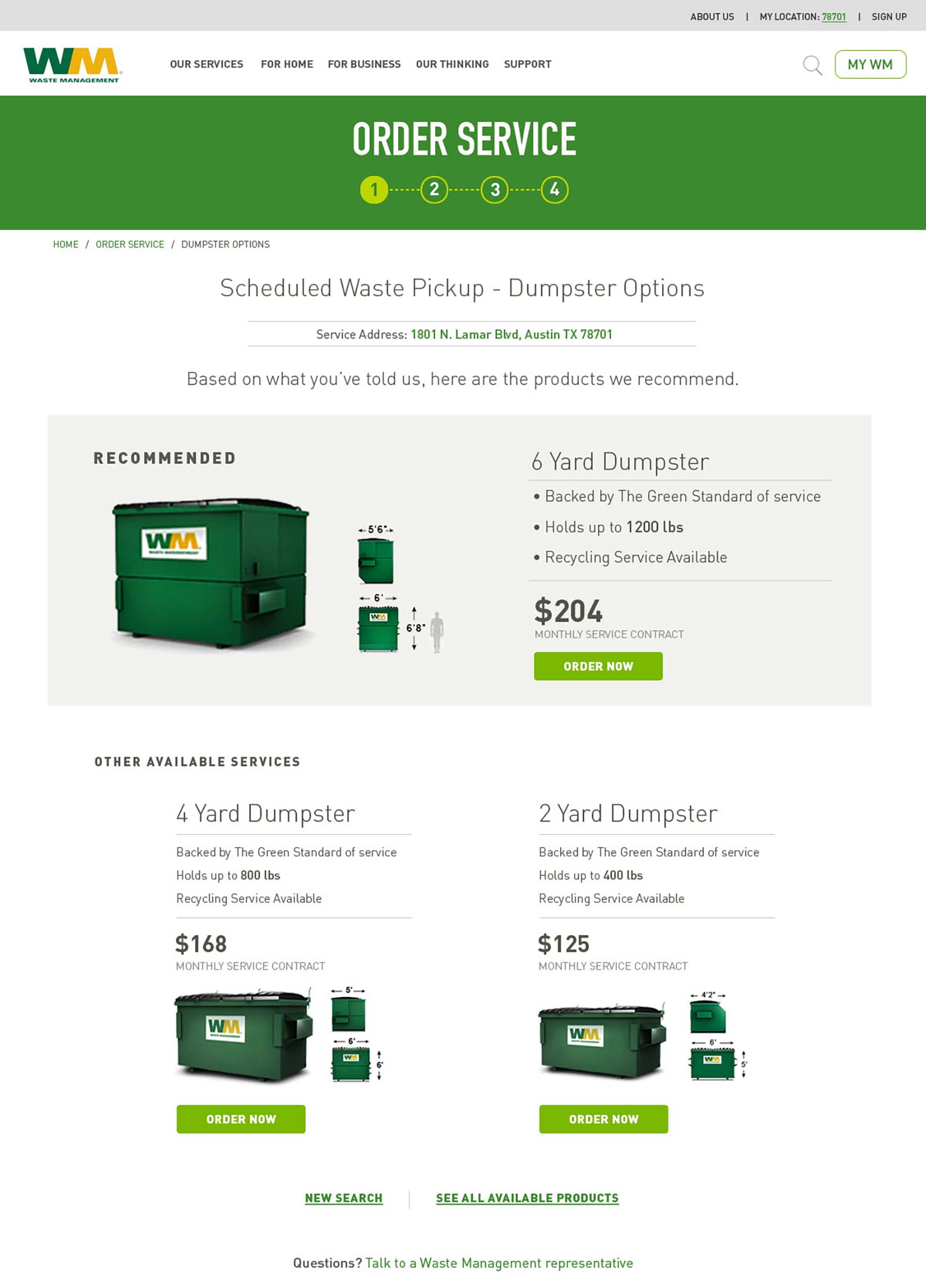 WM Commercial Order Process - Start