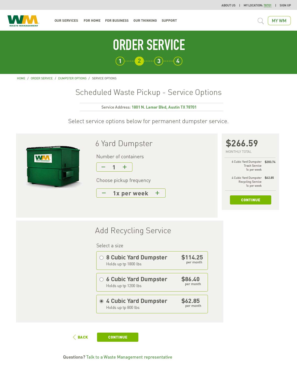 Add commercial recycling service