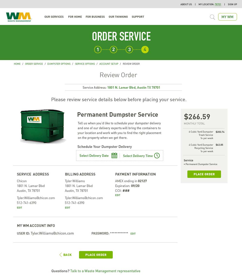 Review commercial order