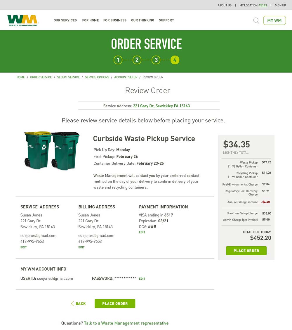 Service Order Confirmation