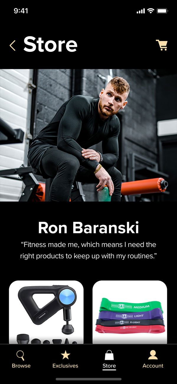 Athlete store screen